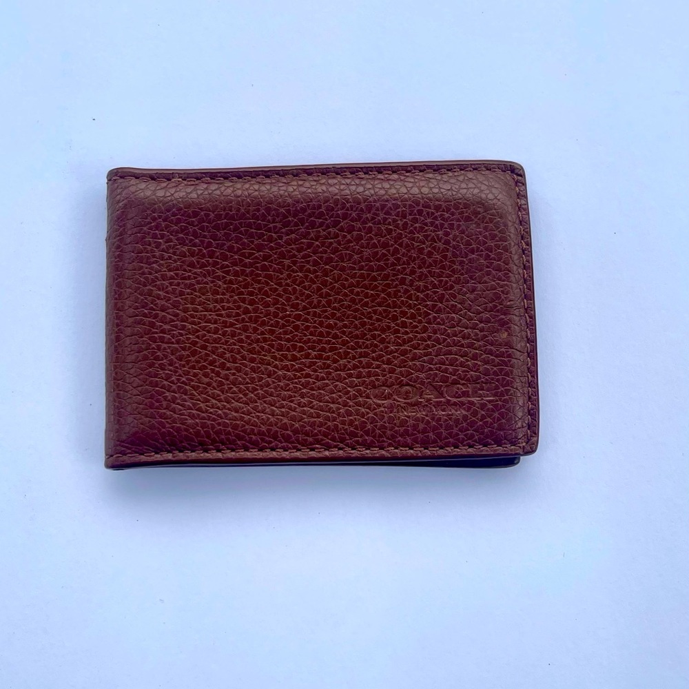 Coach brown leather credit card holder